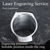 Retro Black Stone Stainless Steel Zircon Ring