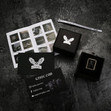 Retro Black Stone Stainless Steel Zircon Ring