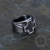 Retro Greek Cross Stainless Steel Ring | Gthic.com