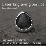 Retro Pattern Gem Stainless Steel Ring