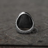 Retro Pattern Gem Stainless Steel Ring