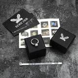 Gothic Gem-Set Stainless Steel Ring