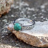 Gothic Gem-Set Stainless Steel Ring