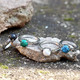 Retro Pattern Stainless Steel Gem Ring | Gthic.com