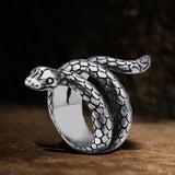 Retro Punk Winding Snake Cobra Stainless Steel Ring