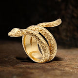 Retro Punk Winding Snake Cobra Stainless Steel Ring