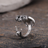 Retro Rock Skull roestvrijstalen open ring