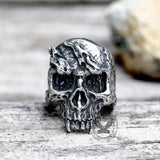 Rise From Ashes Stainless Steel Skull Ring | Gthic.com