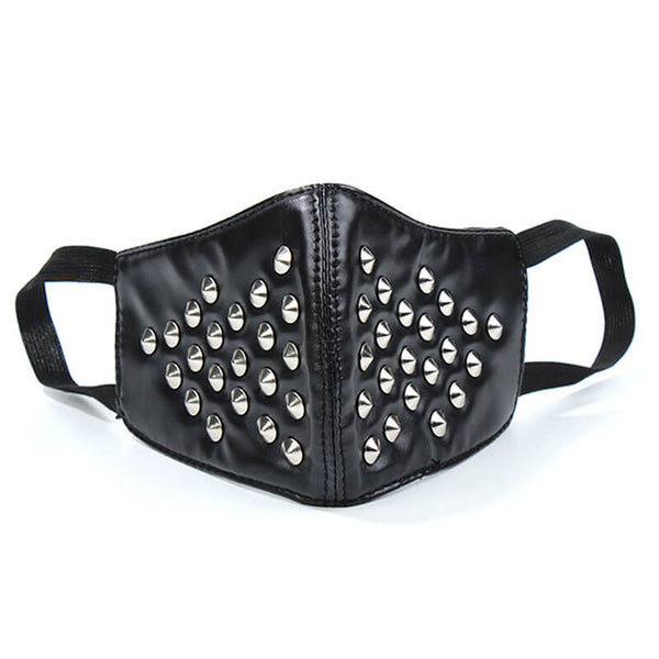 Rivet Leather Pun Half Facemask | Gthic.com