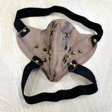 Rivet Punk Leather Half Facemask | Gthic.com