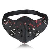 Rivet Punk Leather Half Facemask | Gthic.com