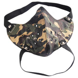 Rivet Punk Leather Half Facemask | Gthic.com