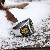 Runes Valknut Triangle Stainless Steel Viking Ring | Gthic.com