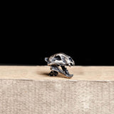 Saber Tooth Tiger Skull Head Sterling Silver Stud Earrings | Gthic.com