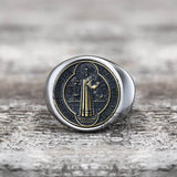Saint Benedict Stainless Steel Ring | Gthic.com