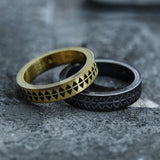 Sawtooth Pattern Stainless Steel Ring 01 | Gthic.com