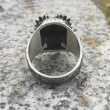 Anello in argento sterling con teschio di demone urlante