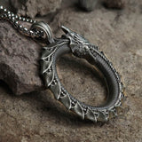 Self-Devourer Pure Tin Ouroboros Necklace | Gthic.com