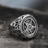 Sigil of Baphomet Stainless Steel Satan Ring | Gthic.com