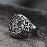 Sigil of Baphomet Stainless Steel Satan Ring | Gthic.com