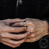 Simple Cross Stainless Steel Decompression Spinner Ring