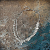 Simple Pearl Cross Stainless Steel Double Layer Necklace | Gthic.com