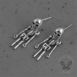 Skeleton Sterling Silver Earrings 04 | Gthic.com