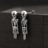 Skeleton Sterling Silver Earrings 01 | Gthic.com