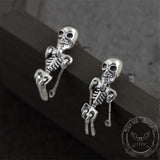 Skeleton Sterling Silver Earrings 02 | Gthic.com