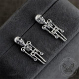Skeleton Sterling Silver Earrings 03 | Gthic.com