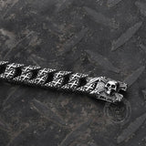 Bracelet Tête de Mort et Croix en Acier Inoxydable