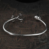 Skull and Crossbones Stainless Steel Open Bracelet | Gthic.com