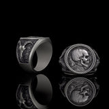Skull Hobo Nickel Sterling Silver Ring | Gthic.com