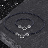 Skull Round Bead Stainless Steel Jewelry Set01 | Gthic.com