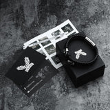 Bracelet Tête de Mort en Cuir Acier Inoxydable