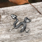 Snake Bone Stainless Steel Skull Ring | Gthic.com