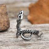 Snake Bone Stainless Steel Skull Ring | Gthic.com