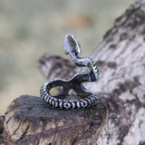 Snake Bone Stainless Steel Skull Ring | Gthic.com