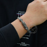 Bracciale teschio in acciaio inossidabile punk serpente