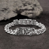 Snake Punk Stainless Steel Skull Bracelet 01 | Gthic.com