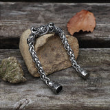 Bracciale teschio in acciaio inossidabile punk serpente