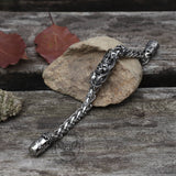 Bracciale teschio in acciaio inossidabile punk serpente