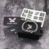 Bracciale teschio in acciaio inossidabile punk serpente