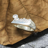Sterling Silver Custom Script Name Ring | Gthic.com
