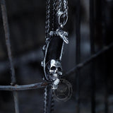 The Moon and Skull Stainless Steel Pendant | Gthic.com