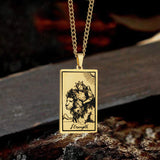 The Strength Tarot Card Stainless Steel Necklace | Gthic.com