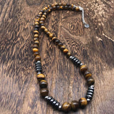 Tiger’s Eye Stainless Steel Gallstone Necklace | Gthic.com