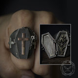 Till Death Do Us Part Sterling Silver Skull Ring | Gthic.com