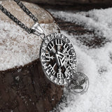 Triangle Valknut Compass Stainless Steel Viking Pendant | Gthic.com