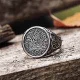 Urnes Valknut Stainless Steel Viking Ring | Gthic.com